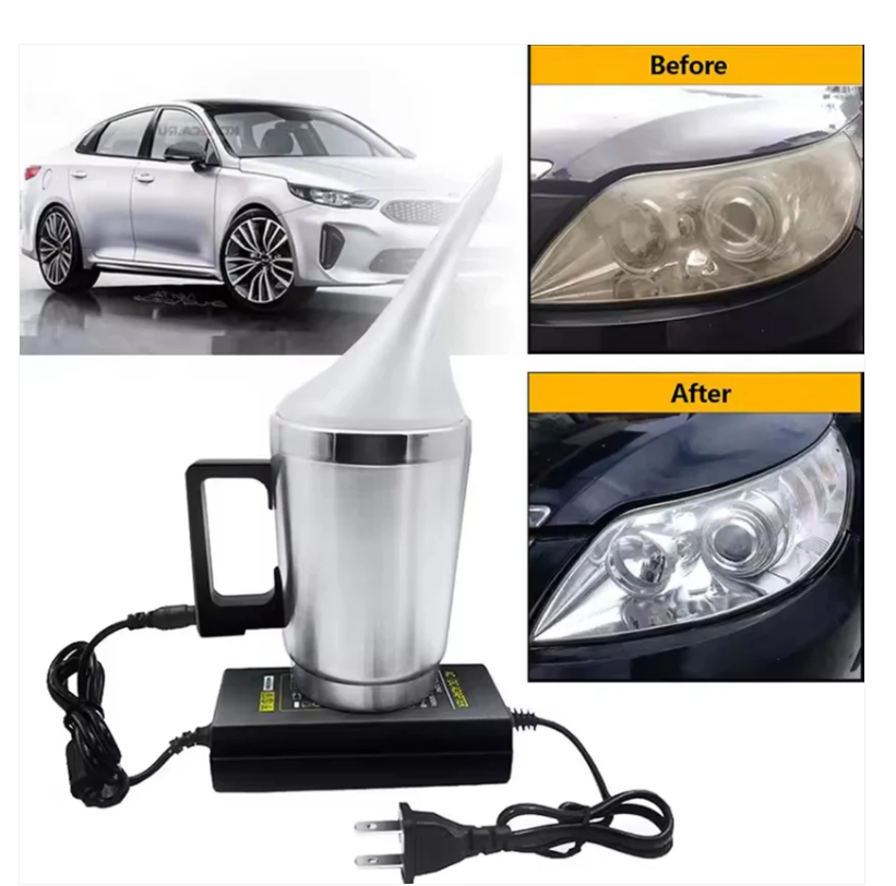 جهاز تنظيف و تلميع اضواء السيارات الاحترافي + عبوة سائل التلميع